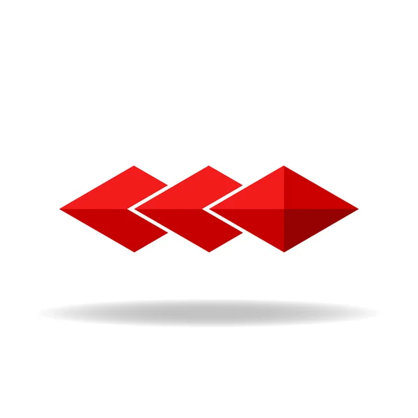 Rhombus rojo, tecnología o logotipo comercial — Vector de stock