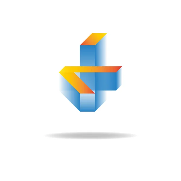 Logotipo de negocio abstracto, figura geométrica inusual — Vector de stock