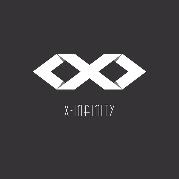 Infinity sign or letter X, idea of modern logo, Infinity sign of the two rhombus, overlapping technique — Stock Vector