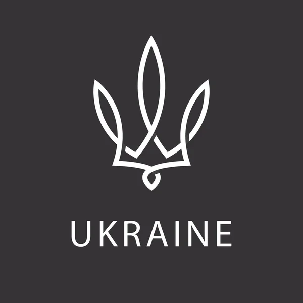 Emblem der Ukraine, florales Logo-Monogramm mit der Wirkung sich überlappender Linien — Stockvektor