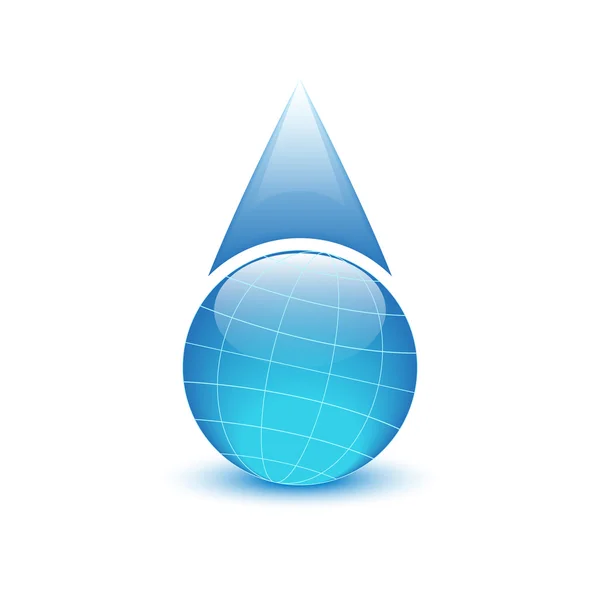 Globe in the form of drops of water, environmental logo — Stock Vector