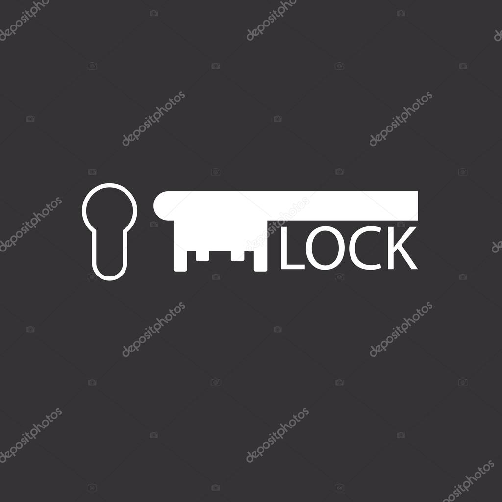 Keyhole and key, design logo of real estate agency