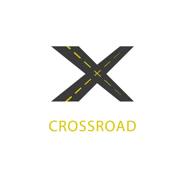 Icono de cruce, señal de tráfico — Archivo Imágenes Vectoriales
