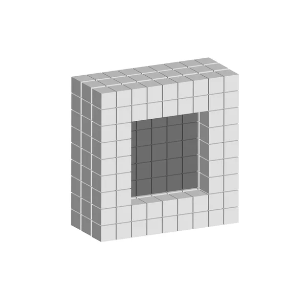 Projeto do logotipo do cubo, fundo geométrico cinza —  Vetores de Stock