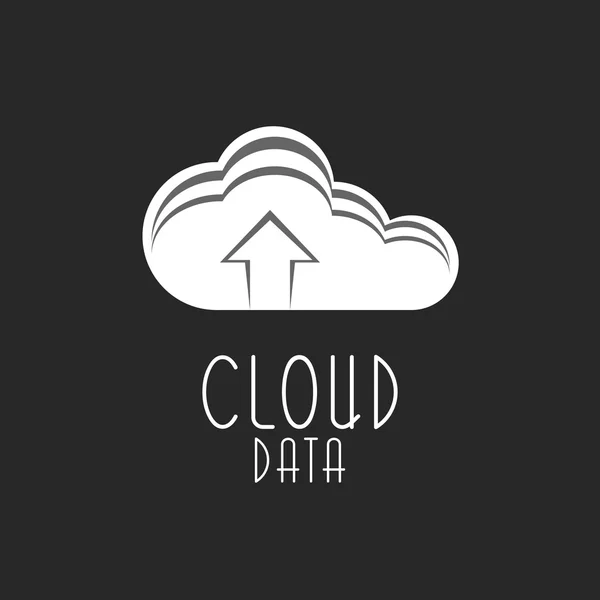 Ícone de conceito de dados em nuvem — Vetor de Stock