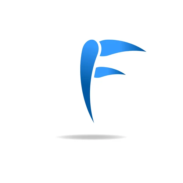 F Buchstabe blaues Logo, Web-Symbol — Stockvektor