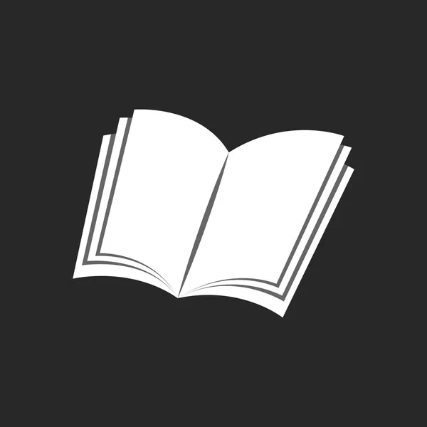 İzole kitap simgesini, siyah ve beyaz arka plan — Stok Vektör