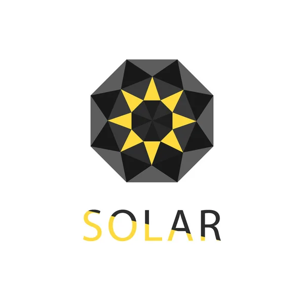 Abstract symbol of sun, solar technology logo — Stock Vector