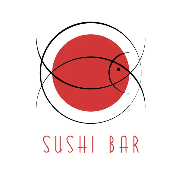 Logotipo de diseño de sushi aislado sobre fondo blanco — Vector de stock