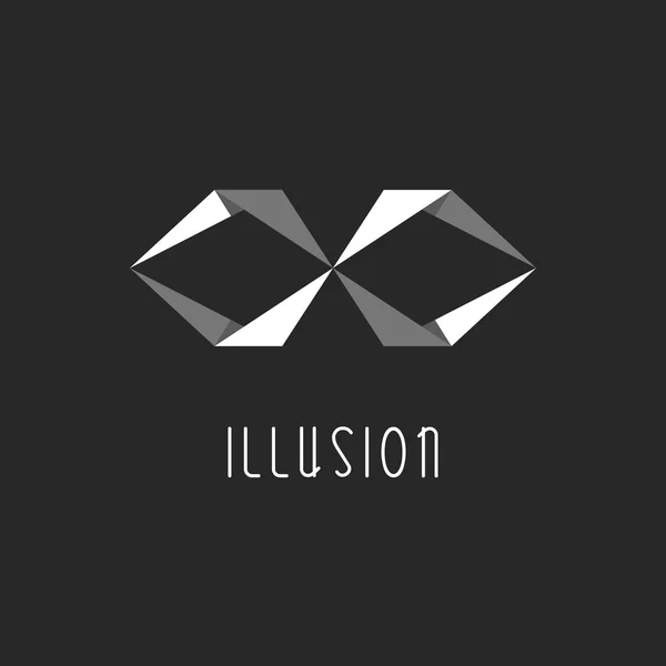 Geometric illusion logo — Stock Vector
