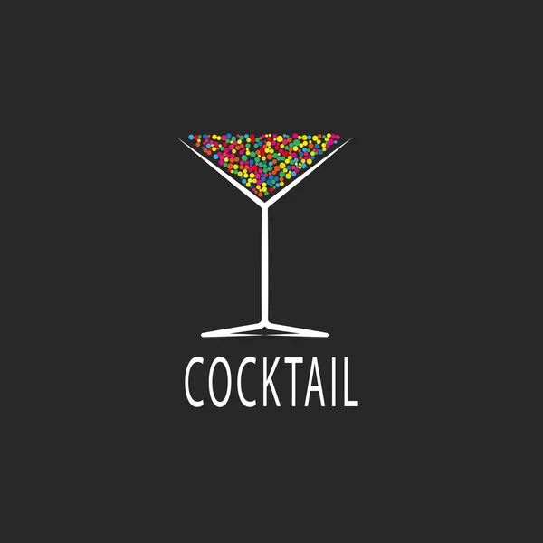 Cocktail logo against black background — Stock Vector