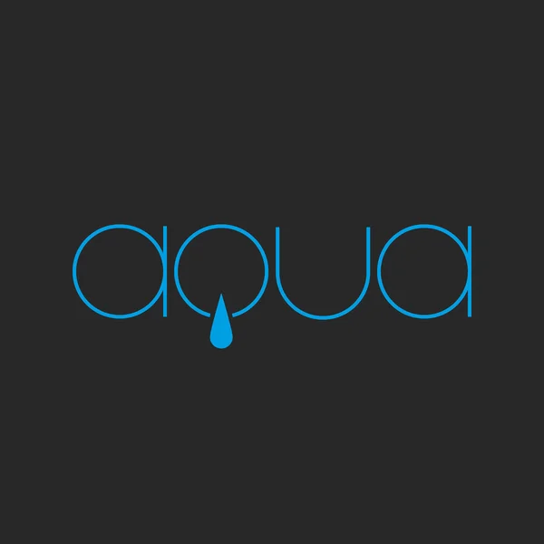 Aqua lettering logo of thin line — Stock Vector