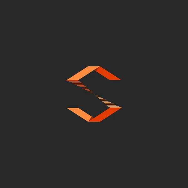Logotipo da letra S no fundo preto — Vetor de Stock