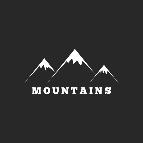 Logo des montagnes sur fond noir — Image vectorielle