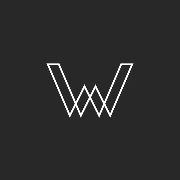 Logotipo da letra W branca — Vetor de Stock
