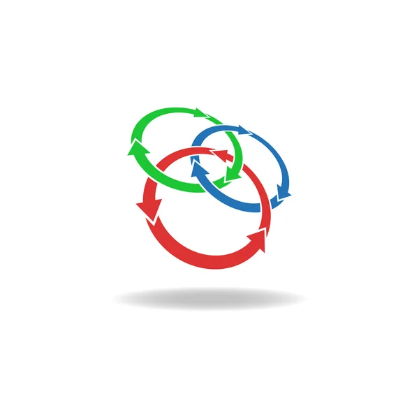 Three circles arrows — Stock Vector