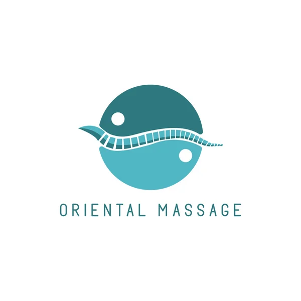 Logotipo da coluna vertebral, massagem oriental — Vetor de Stock