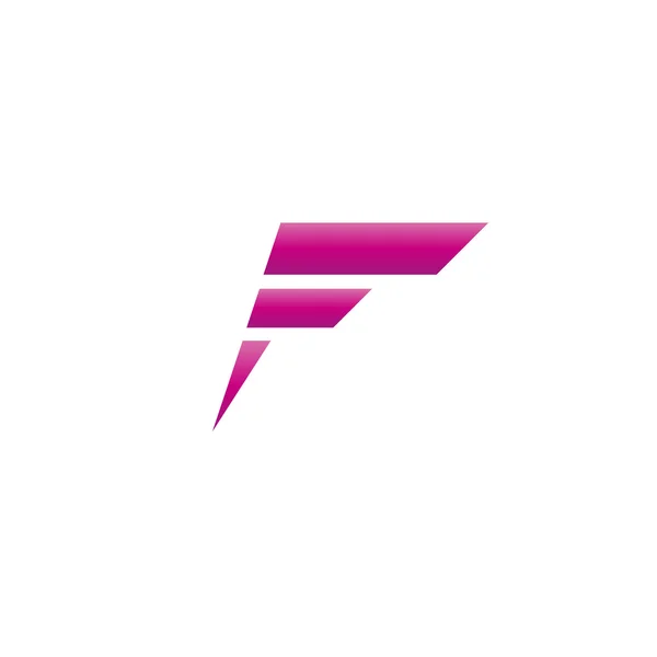 Lila levél F logó — Stock Vector