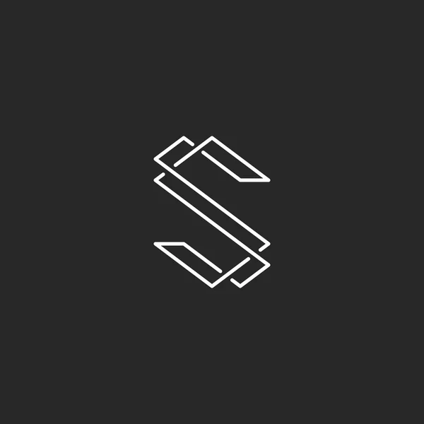 Vékony vonal S betű logó — Stock Vector
