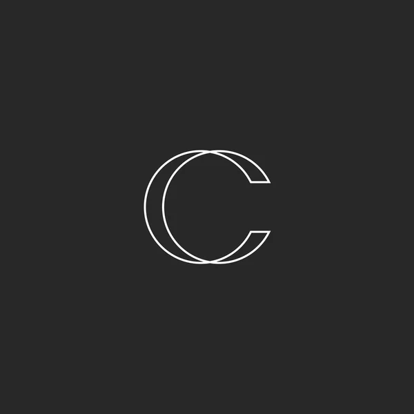 Monograma ilusão letra C logotipo — Vetor de Stock