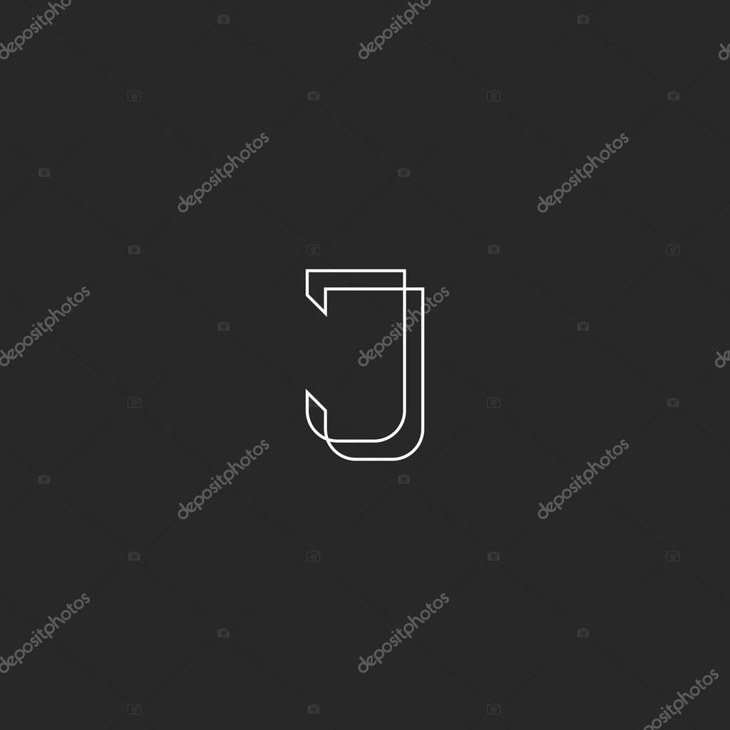 Letter J logo monogram, modern style design element