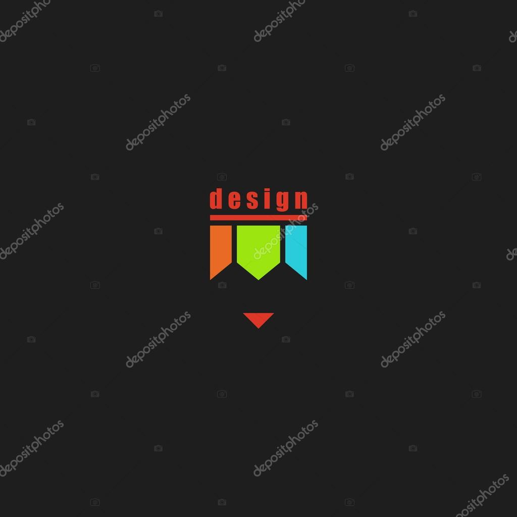 Colorful pencil logo against black background