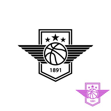 Basketbol topları ile kanatları Amblemler