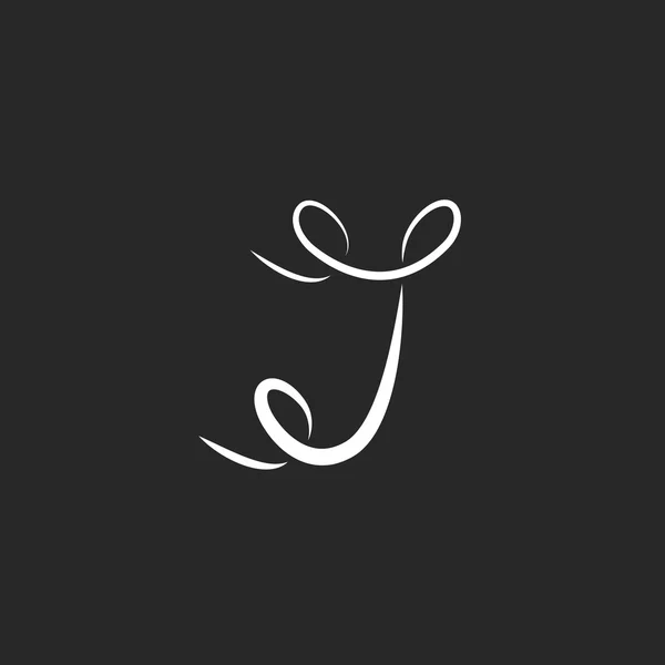 Lettre J logo avec boucles — Image vectorielle