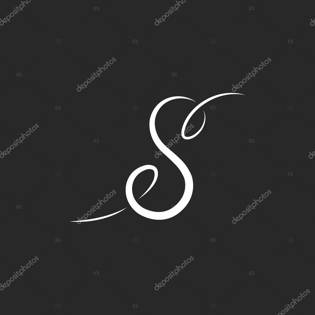White letter S logo against black background