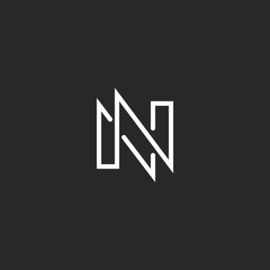 Modern monogram N harfi logosu