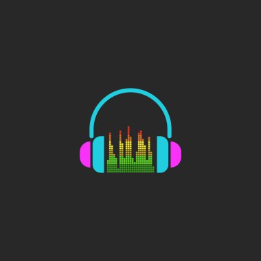DJ kulaklık ve ekolayzer işareti
