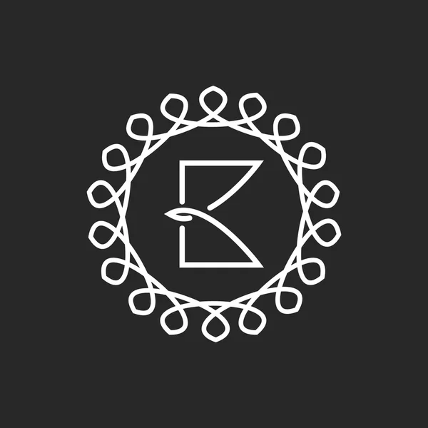 Mektup B logo çerçeve monogram — Stok Vektör