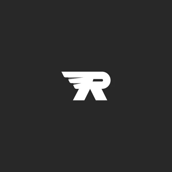 Letter R logo met vleugel — Stockvector