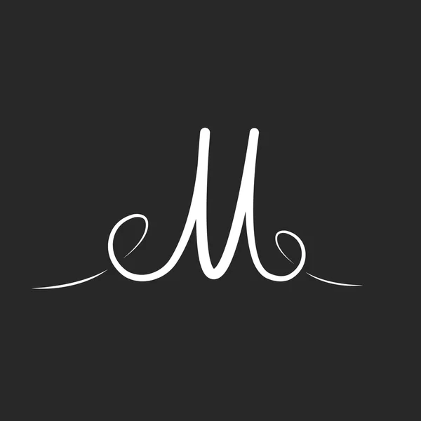 M lettera logo mockup — Vettoriale Stock
