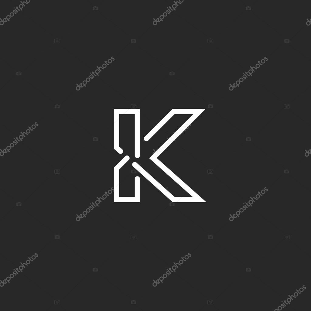 K letter mockup logo, black and white monogram font