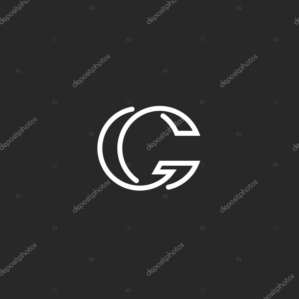 G letter mockup logo, black and white monogram font