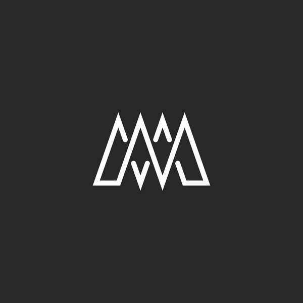 M lettera monogramma logo mockup — Vettoriale Stock