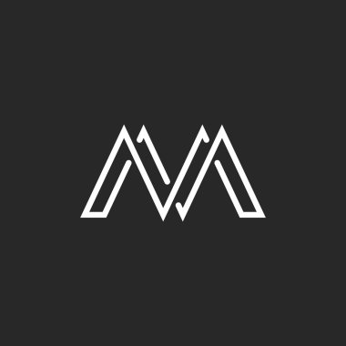 M monogram mektup logosu