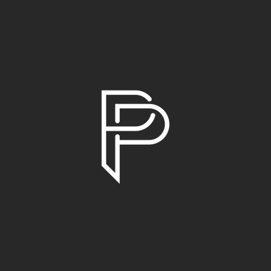 P letter monogram logo clipart