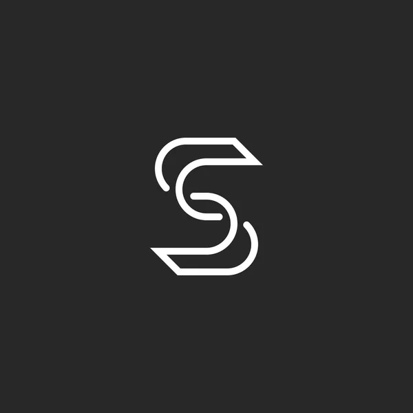 Estilo minimalismo S carta logotipo monograma —  Vetores de Stock