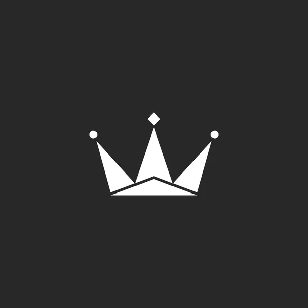 Logotipo de la corona en blanco y negro — Vector de stock