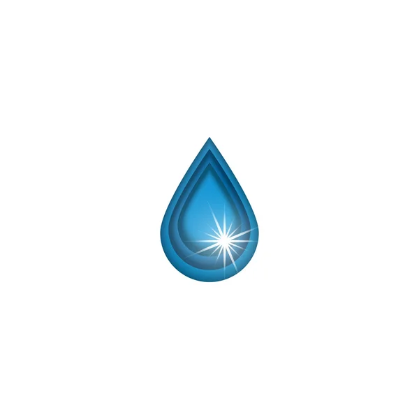3D Wassertropfen Logo — Stockvektor