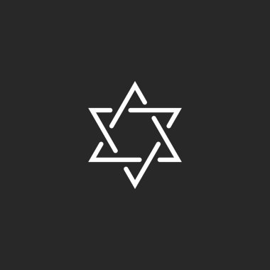 Star of David monogram logo clipart