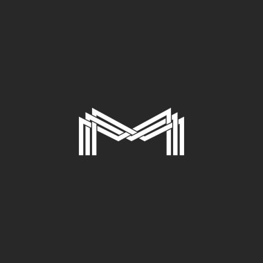 M harfi monogram logosu