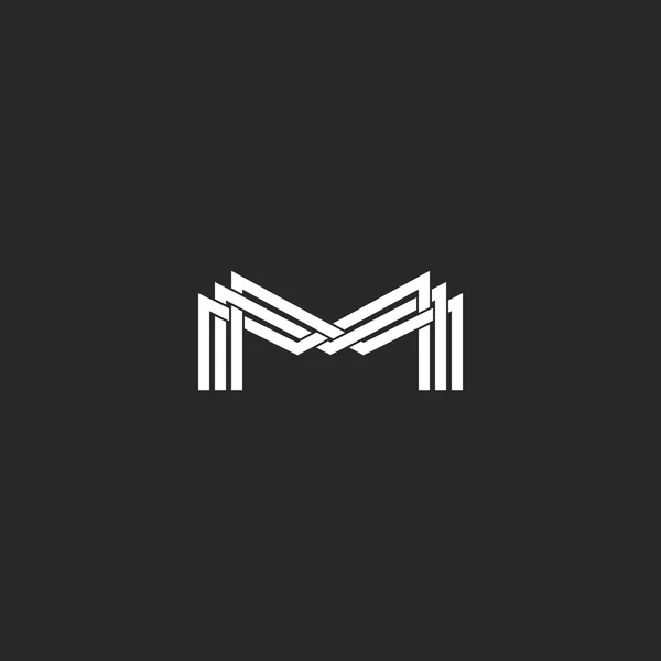 M の文字のモノグラムのロゴ — ストックベクタ