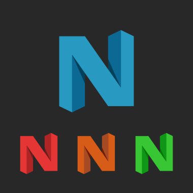 N harfleri logo 3d