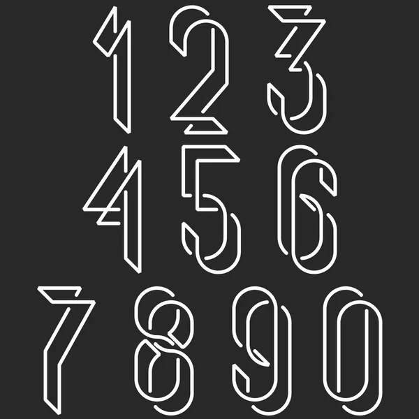 Symboles numériques ligne numéros de monogramme — Image vectorielle