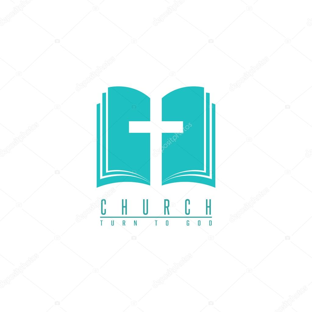 Church logo, cross and bible symbol