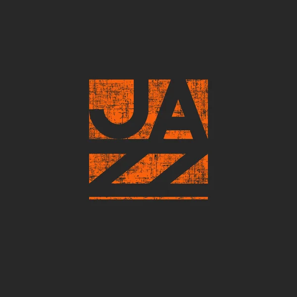 Musical jazz lettering emblem — Stock Vector