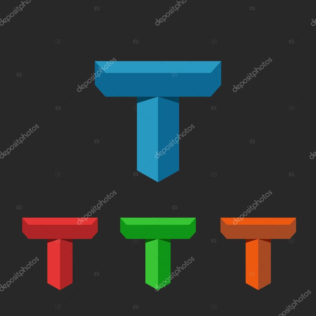 T letter app 3D logo graphic design element